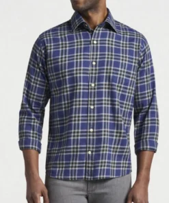 Peter Millar Fernie Cotton Plaid Men’s Tops